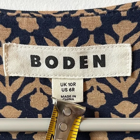 Boden Navy and Brown Floral Maxi Dress, Size 6 - Picture 11 of 12